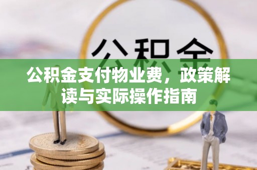 耿马公积金支付物业费，政策解读与实际操作指南