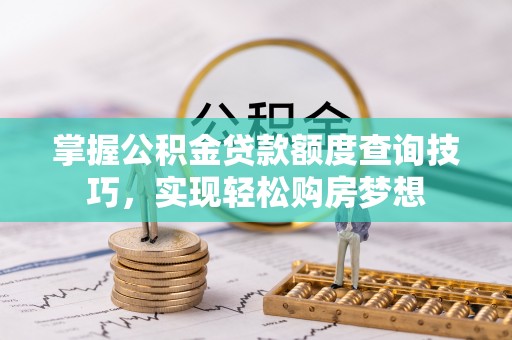 耿马掌握公积金贷款额度查询技巧，实现轻松购房梦想