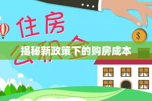 耿马揭秘新政策下的购房成本