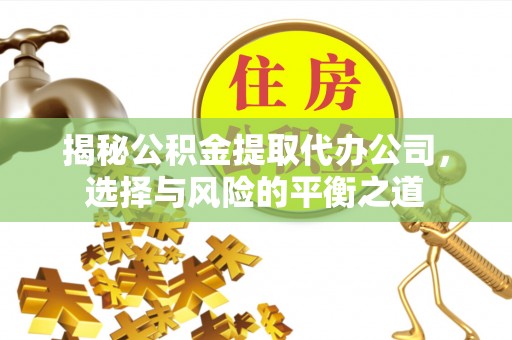 耿马揭秘公积金提取代办公司，选择与风险的平衡之道