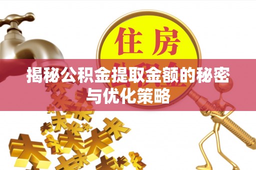 耿马揭秘公积金提取金额的秘密与优化策略