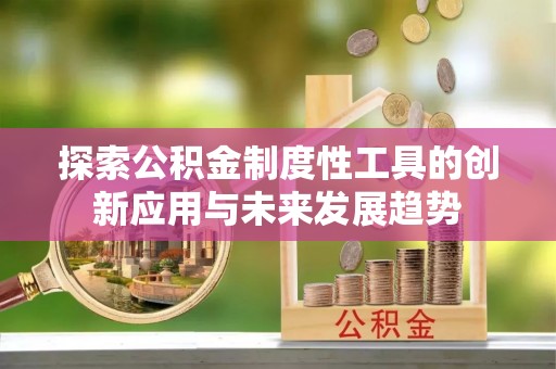 耿马探索公积金制度性工具的创新应用与未来发展趋势